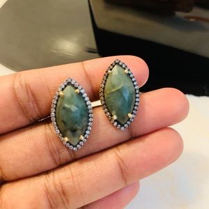 Emerald 925 Sterling Silver earrings